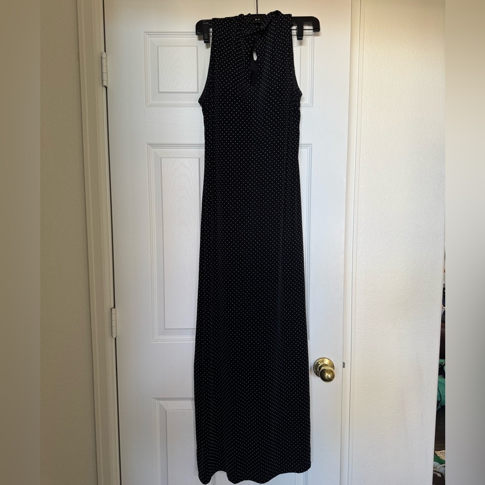 Women’s Coldwater Creek Dress - Black with tiny white dots. Size 8